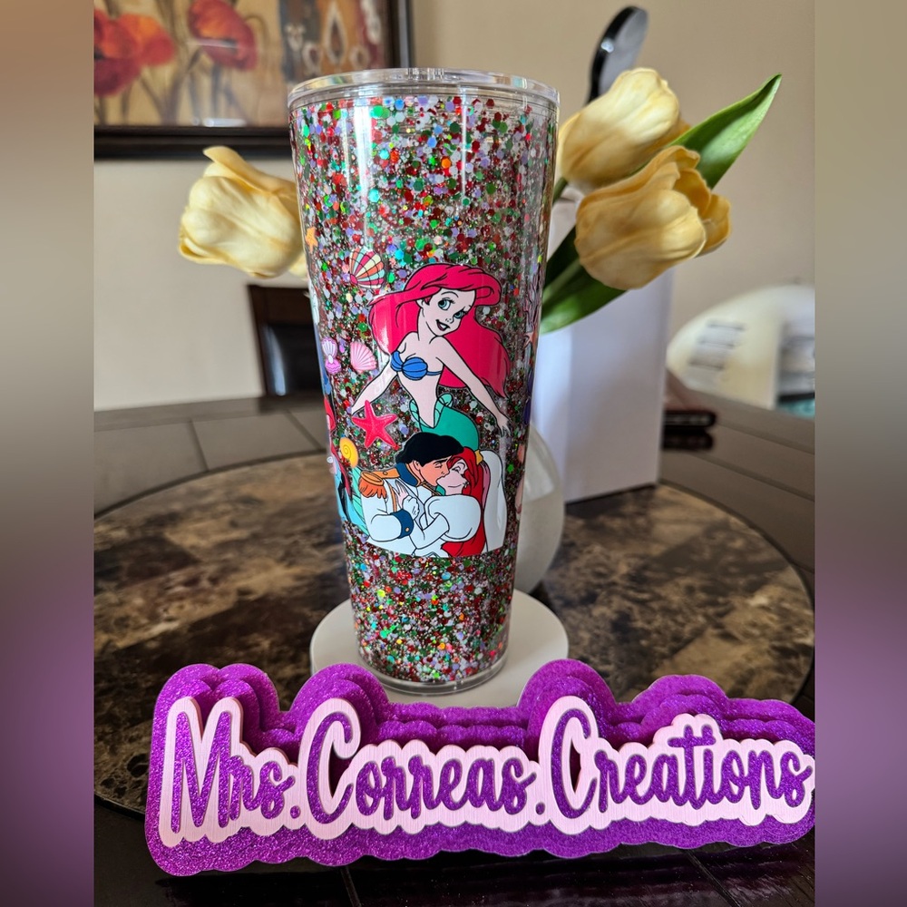Little Mermaid Glitter Tumbler